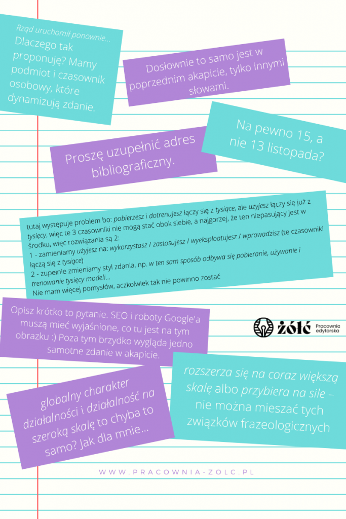 czym się różni redakcja od korekty